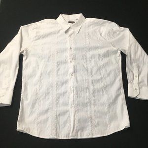 80's MEN'S WESTERN MONTICERUTTI EMBROIDERED hippie textured stitching white hip